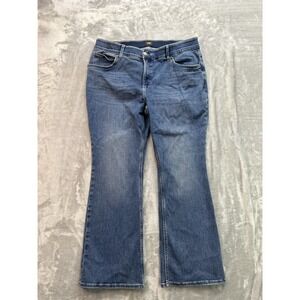 Lee Jeans Womens Plus Sz 18 Med Blue Bootcut Western Boho Cowgirl Whiskered Pant